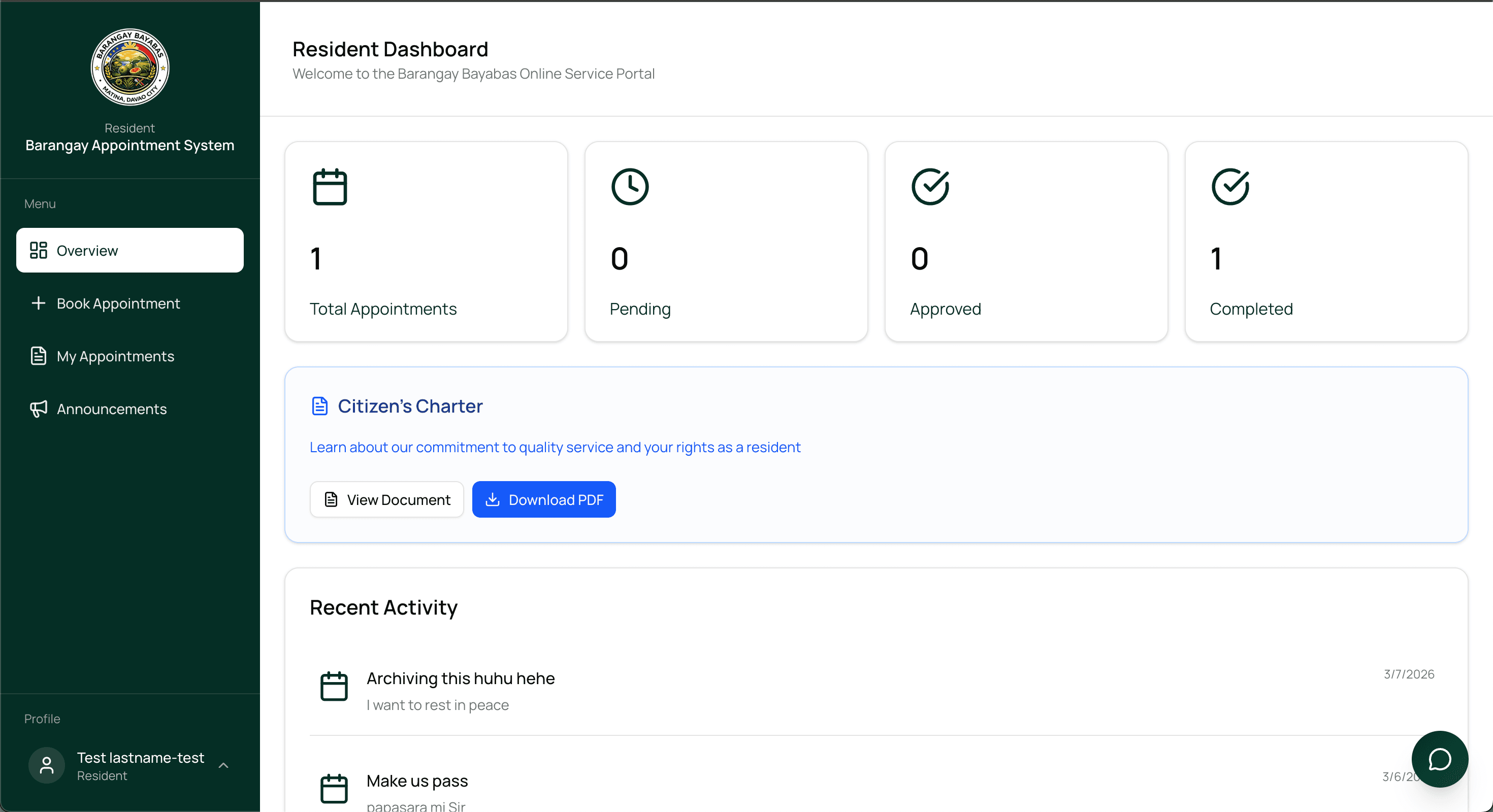 Barangay Bayabas Appointment System project preview