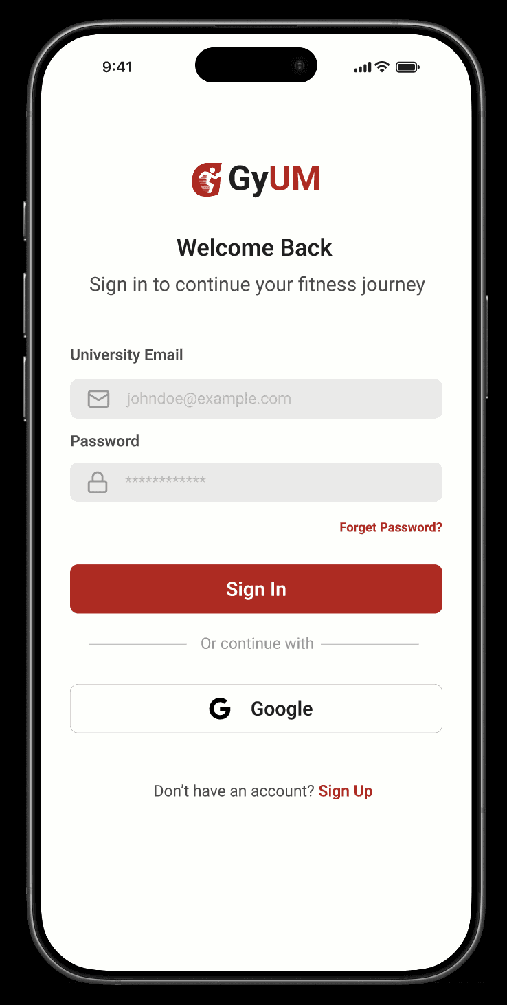 GyUM university fitness tracker design preview