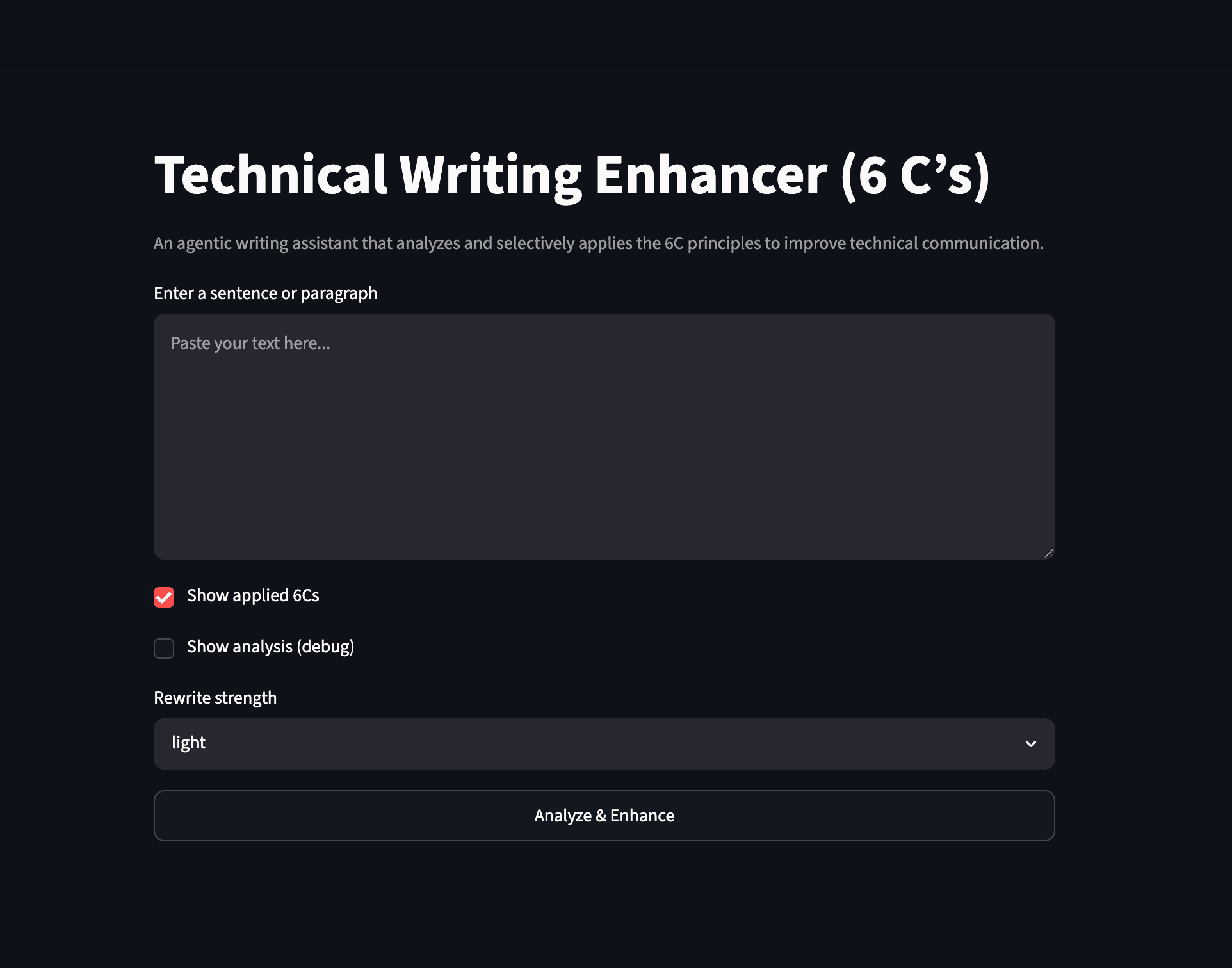 Technical Writing Enhancement Agent preview